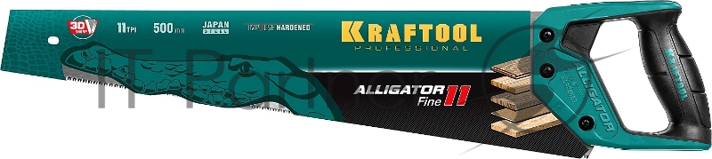 Ножовка для точного реза KRAFTOOL Alligator 11 15203-50, 500 мм, 11 TPI 3D зуб