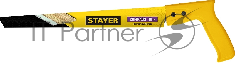 Ножовка выкружная (пила) Compass 300 мм, 10 TPI, с острием для просверливания, закаленный зуб, STAYER