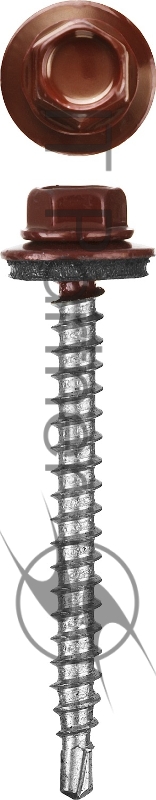 Саморезы СКД кровельные, RAL 3005 темно-красный, 70 х 4.8 мм, 800 шт, для деревянной обрешетки, STAYER