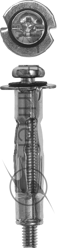 Анкер МОЛЛИ для пустотелых материалов, М4х21х5мм, 300шт, с винтом PH2&SL, оцинкованный, ЗУБР