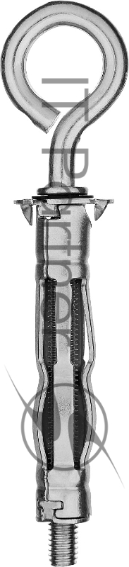 Анкер МОЛЛИ для пустотелых материалов, с кольцом, 11 мм х M5 x 52 мм, 80 шт, оцинкованный, ЗУБР