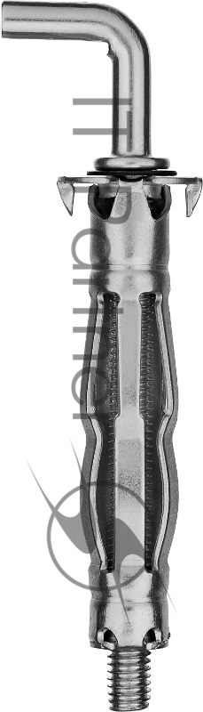 Анкер МОЛЛИ для пустотелых материалов, с крюком, 11 мм х M5 x 52 мм, 80 шт, оцинкованный, ЗУБР