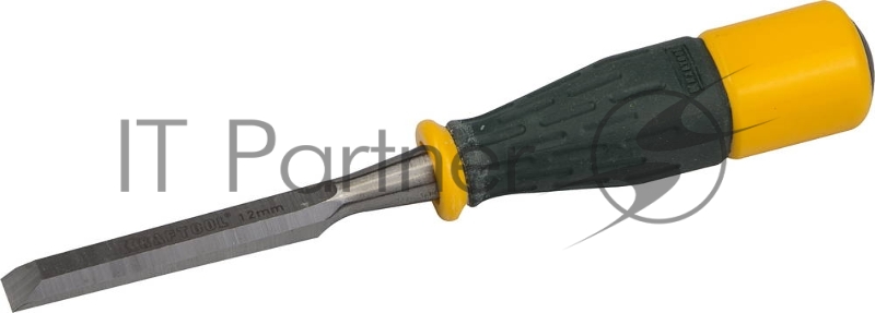 Стамеска KRAFTOOL EXPERT упрочненное полотно, ударочпрочная двухкомп ручка, стальной затыльник для ударных работ,12мм