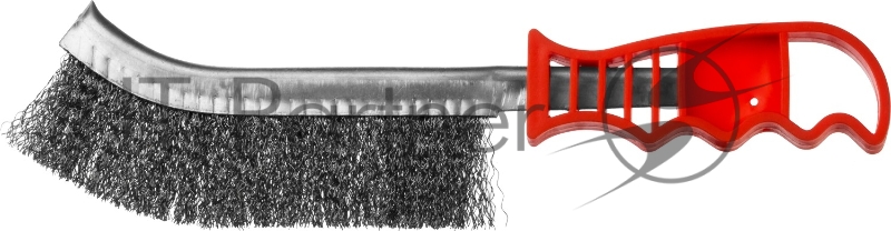 Щетка ручная с пластмассовой ручкой MIRAX 35112-2, однорядная, витая стальная проволока 0,3 мм
