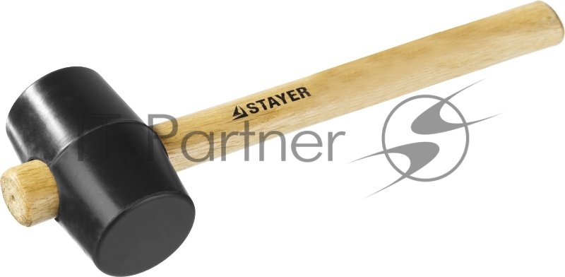 Чёрная резиновая киянка STAYER 20505-40 225г с деревянной рукояткой