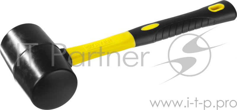 Чёрная резиновая киянка STAYER 2054-75 680г с фиберглассовой рукояткой
