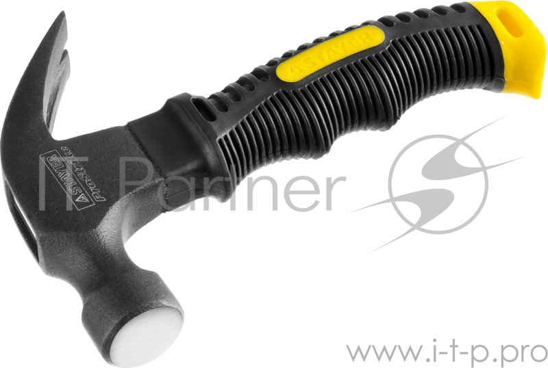 Молоток-гвоздодёр столярный STAYER COMPACT 2026-225 225 г укороченный с фиберглассовой рукояткой