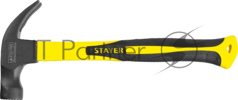 Молоток-гвоздодёр столярный STAYER Fiberglass-M 450 г c фиберглассовой рукояткой