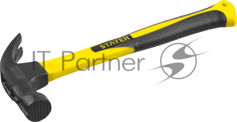 Молоток-гвоздодёр столярный STAYER Fiberglass-M 450 г c фиберглассовой рукояткой