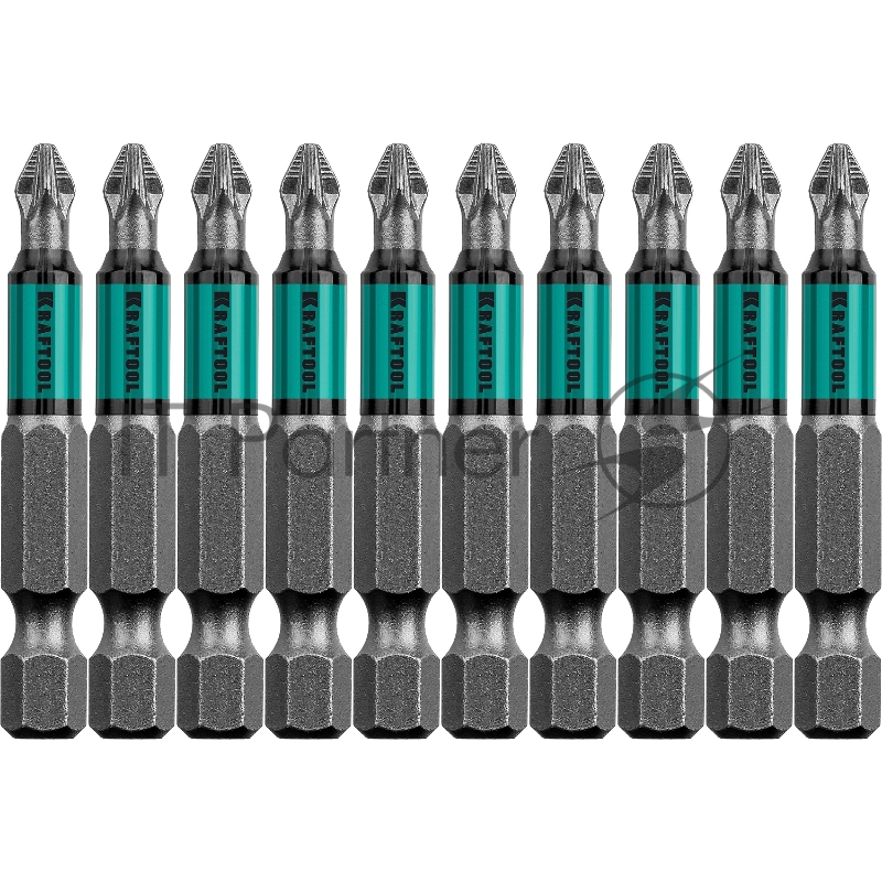 Биты KRAFTOOL Optimum Line, PZ2, 50 мм, тип хвостовика E 1/4, 10 шт в блистере