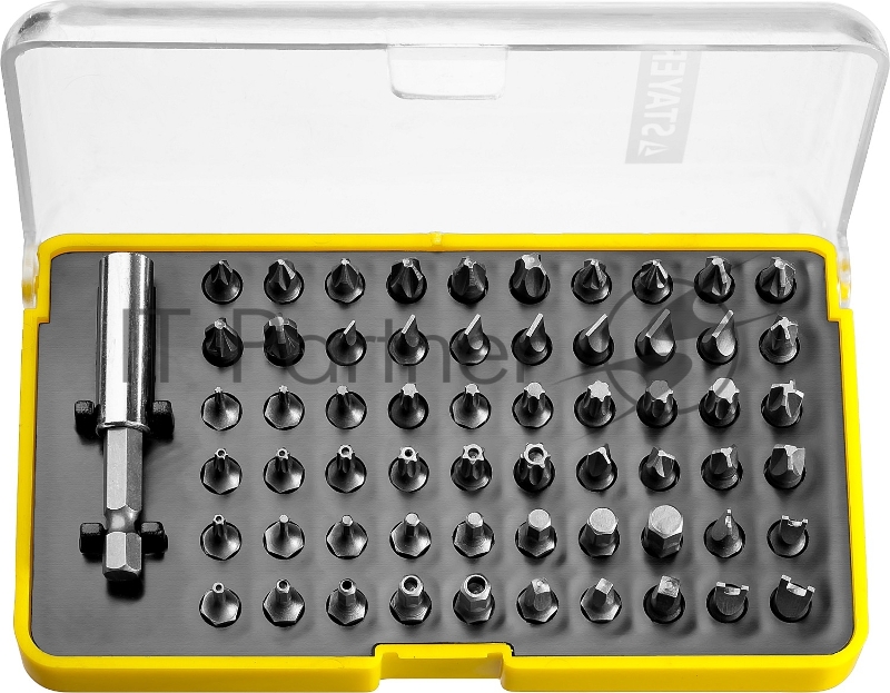 Набор STAYER SuperUniversal 26084-H61: Биты CR-V, с магнитным адаптером, 61 предмет