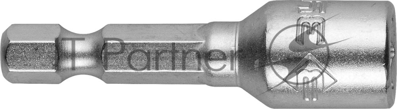 Биты ЗУБР МАСТЕР с торцовой головкой, магнитные, Cr-V, тип хвостовика E 1/4, 8х45мм, 2шт