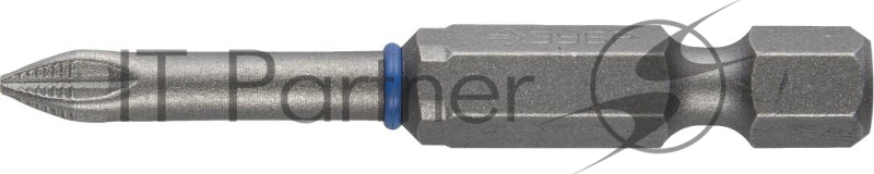 Биты ЗУБР ЭКСПЕРТ торсионные кованые, обточенные, хромомолибденовая сталь, тип хвостовика E 1/4, PZ1, 50мм, 2шт