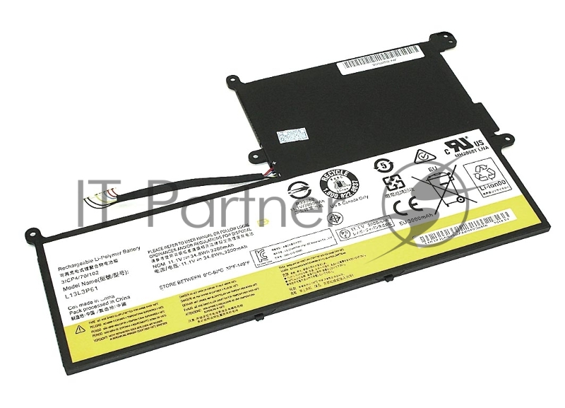 Аккумулятор для Lenovo Chromebook n20, (l13l3p61), 3200mAh, 11.1V, Lenovo, 3200, 11.1V