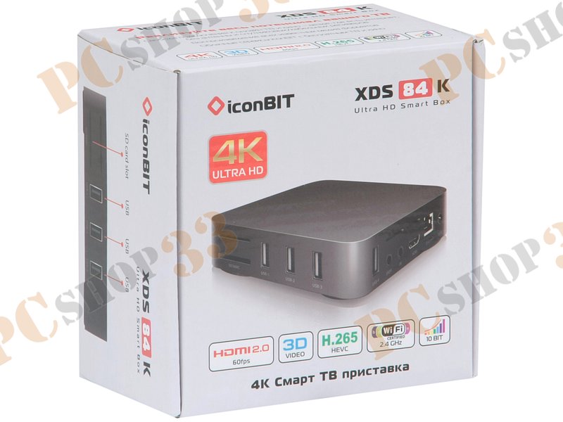 Медиаплеер iconBIT XDS84K 8ГБ, SD, USB (LAN, WiFi)