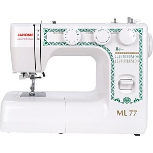 Швейная машина Janome ML77 ,25 операций, петля автомат, вертикальный челнок, нитевдеватель, регулятор длины и ширины строчки, отключение нижнего транспортера