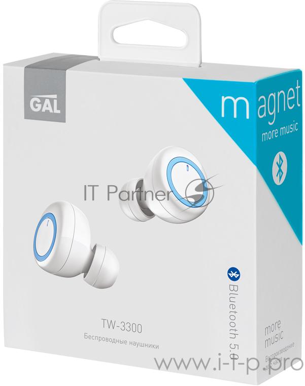 Наушники Наушники беспроводные GAL TW-3300, цвет белый