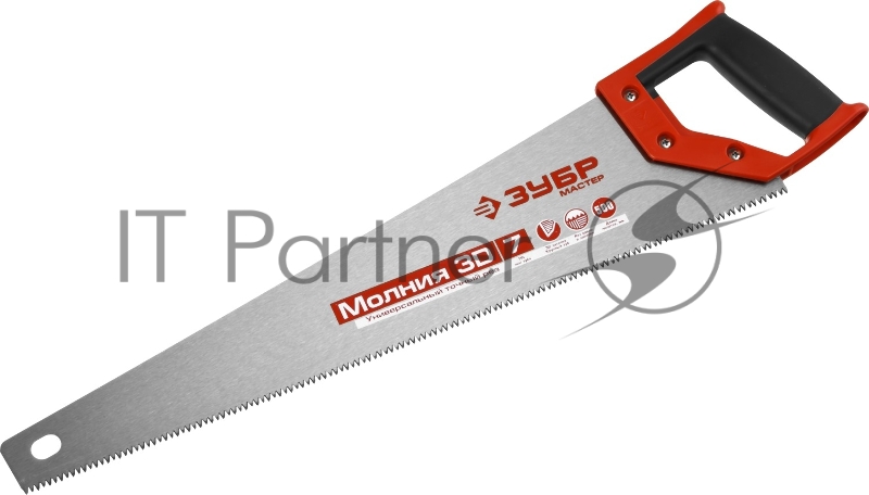 Ножовка универсальная (пила) ЗУБР МОЛНИЯ-3D 500 мм, 7TPI, 3D зуб, точный рез вдоль и поперек волокон, для средних заготовок из всех видов материалов