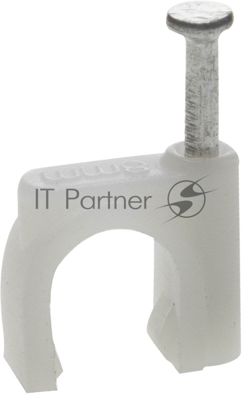 Скоба-держатель круглая СД-К 10 мм, 40 шт, с оцинкованным гвоздем, ЗУБР Профессионал