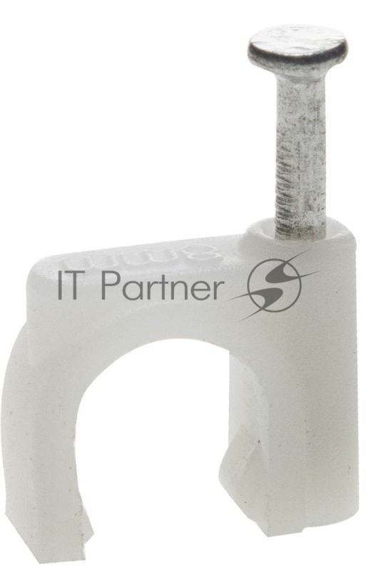 Скоба-держатель круглая СД-К 3 мм, 50 шт, с оцинкованным гвоздем, ЗУБР Профессионал