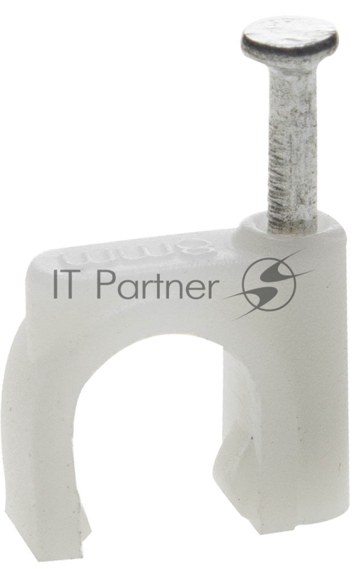 Скоба-держатель круглая СД-К 7 мм, 50 шт, с оцинкованным гвоздем, ЗУБР Профессионал