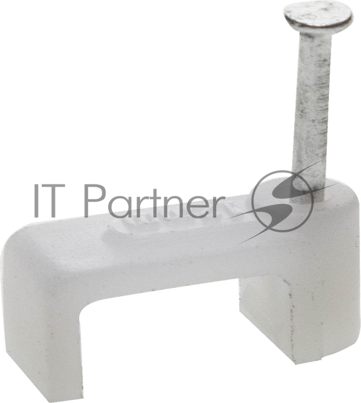 Скоба-держатель прямоугольная СД-П, 10 мм, 40 шт, с оцинкованным гвоздем ЗУБР Профессионал