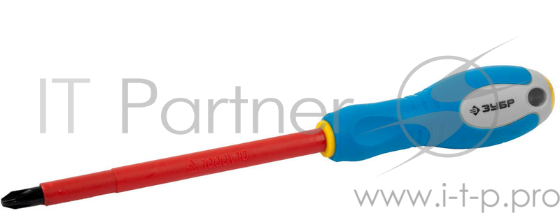 Отвертка Cr-V ЗУБР ПРОФИ ЭЛЕКТРИК 25262-3-150, трехкомпонент рукоятка, высоковольтная до ~1000В, PH №3, 150 мм