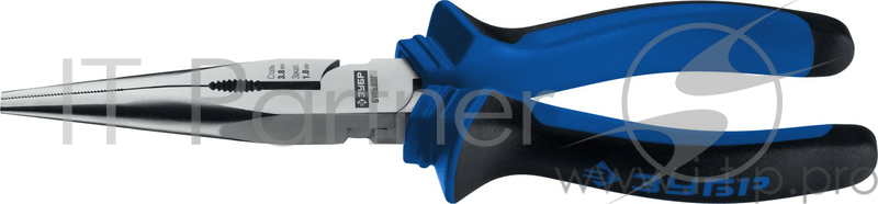 Тонкогубцы БУЛЬДОГ, эксцентр.располож.шарнира, особостойкое спец.покрытие Н12Х1 (никель/хром), двухкомп рукоятки, 200мм, ЗУБР Профессионал