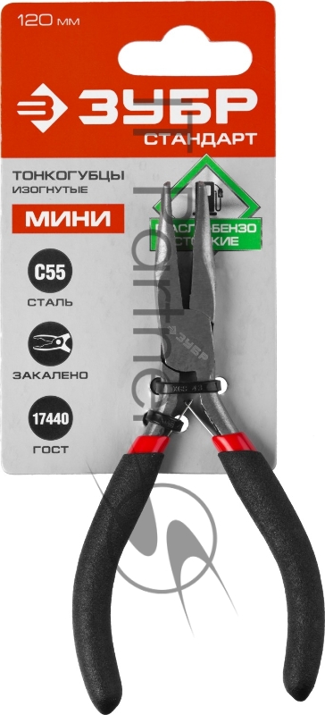 Тонкогубцы изогнутые ЗУБР, 120мм