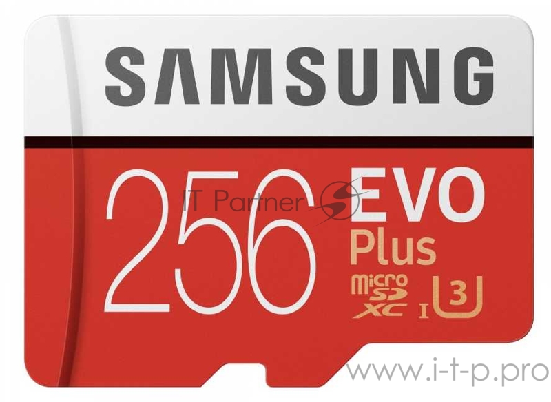 Флеш карта microSD 256GB SAMSUNG EVO PLUS microSDXC Class 10, UHS-I, U3 (SD адаптер) 90MB/s,100MB/s