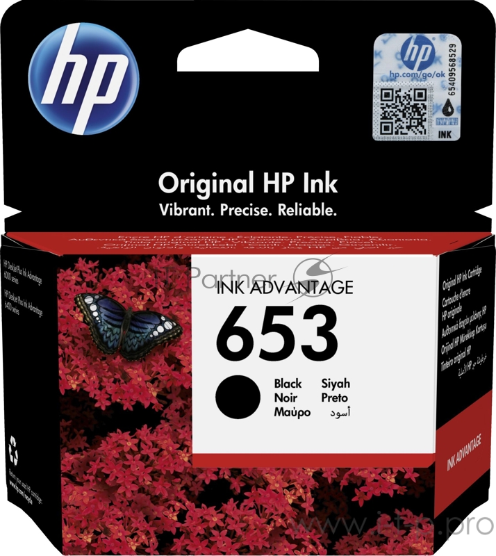 Картридж HP 653 струйный черный (360 стр)