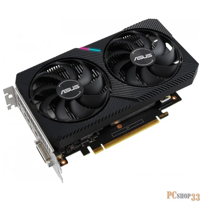 Видеокарта Asus PCI-E DUAL-GTX1650-O4GD6-MINI NVIDIA GeForce GTX 1650 4096Mb 128 GDDR6 1410/6001 DVIx1/HDMIx1/DPx1/HDCP Ret