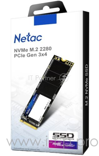 SSD M.2 Netac 1.0Tb N950E Pro Series <NT01N950E-001T-E4X> Retail (PCI-E 3.1 x4, up to 3350/2800MBs, 3D NAND, DDR3 1024Mb, NVMe 1.3, 22х80mm)