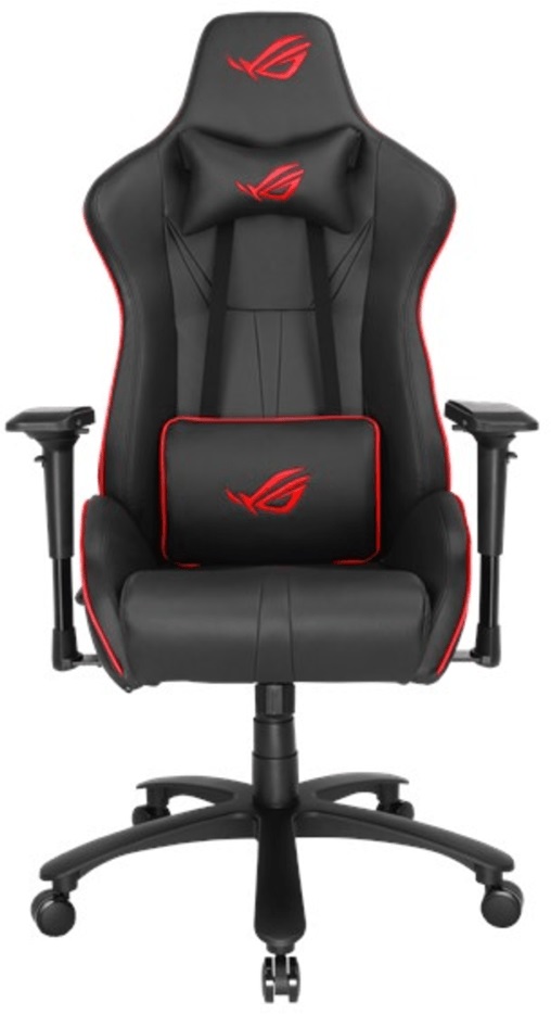 Asus ROG SL200 чёрное Игровое кресло (PU кожа, сталь, аллюминий, газпатрон 4 кл, ролики 60 мм, механизм качания, 90GC00I0-MSG010)