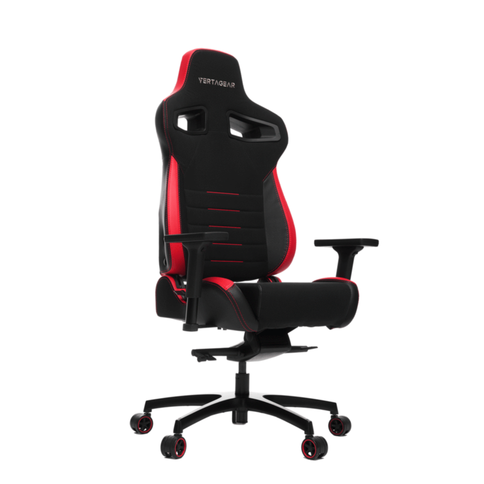 Игровое кресло Vertagear PL4500 чёрно-красное (Coffee Fiber, LED, регулируемый угол наклона, механизм качания)