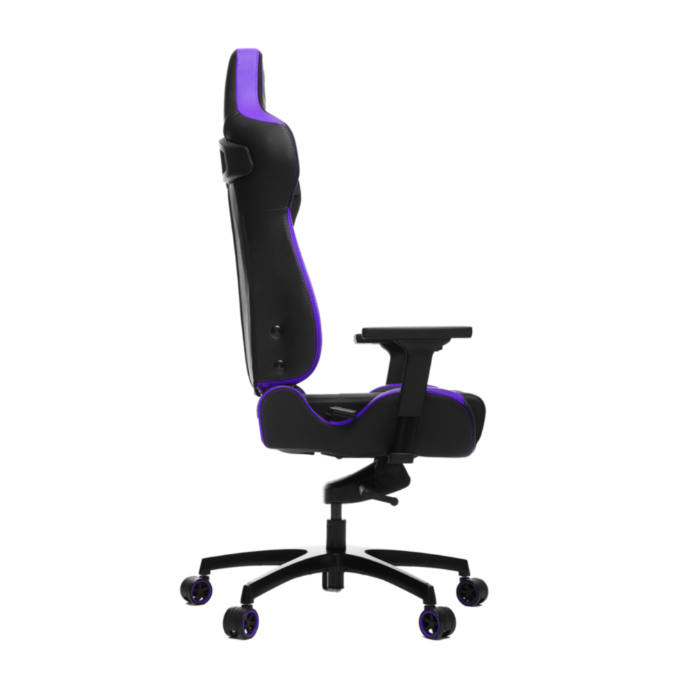 Игровое кресло Vertagear PL4500 чёрно-фиолетовое (Coffee Fiber, LED, регулируемый угол наклона, механизм качания)