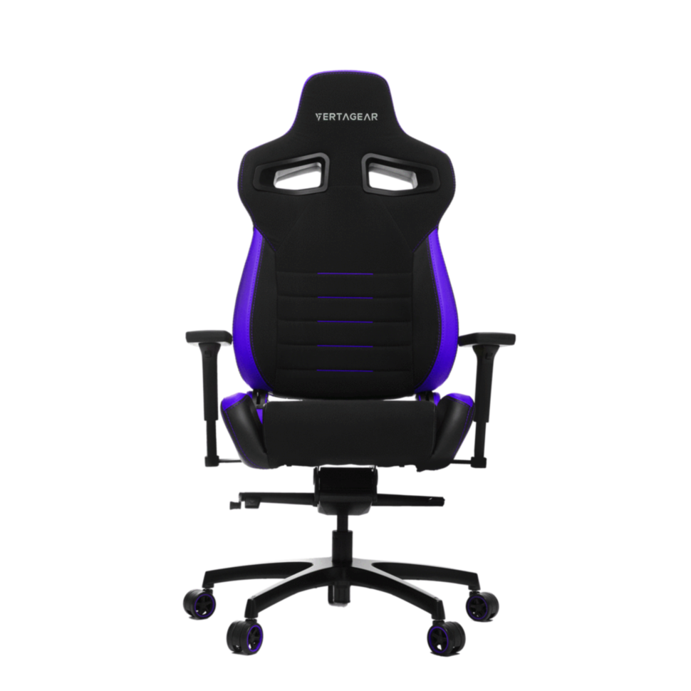 Игровое кресло Vertagear PL4500 чёрно-фиолетовое (Coffee Fiber, LED, регулируемый угол наклона, механизм качания)