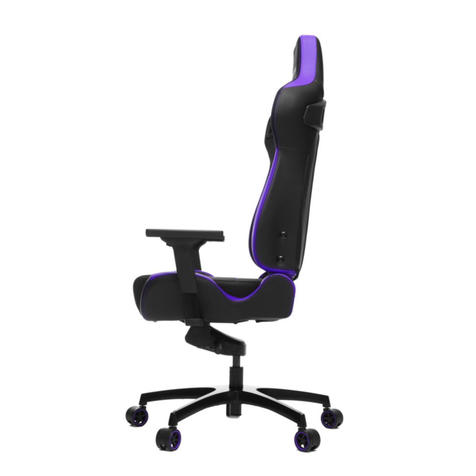 Игровое кресло Vertagear PL4500 чёрно-фиолетовое (Coffee Fiber, LED, регулируемый угол наклона, механизм качания)