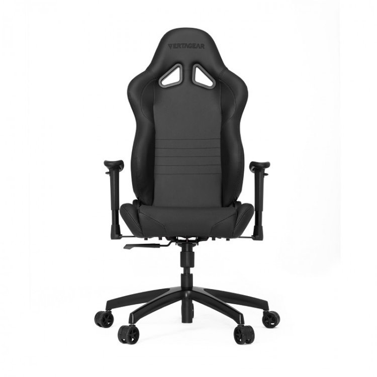 Игровое кресло Vertagear SL2000 чёрное (ПВХ-кожа, регулируемый угол наклона, механизм качания)