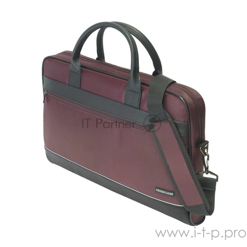 CROSS CASE CC17-014 Сумка для ноутбука чёрно-бордовая (17.3, нейлон, искусственная кожа)