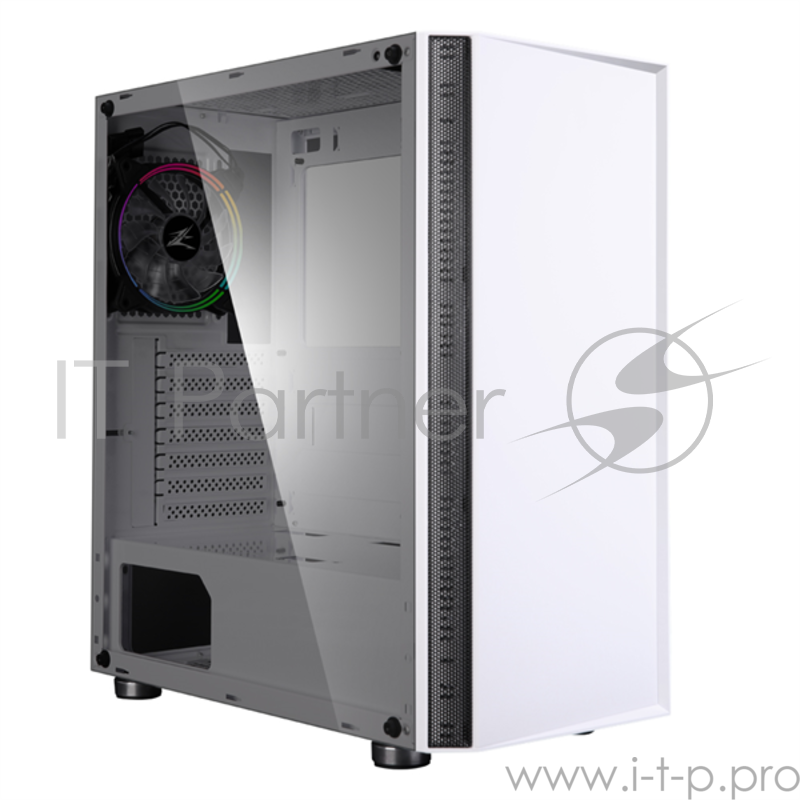 Корпус ZALMAN R2 White (3xUSB, 2xAudio, 20мм FAN, прозрачная стенка-закаленное стекло, ATX, без БП)
