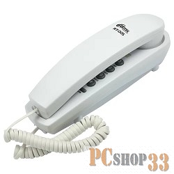 Телефон RITMIX RT-005 white {проводной телефон, повторный набор номера, настенная установка, кнопка выключения микрофона, регулятор громкости звонка}