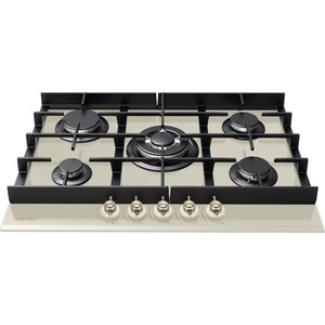 Газовая варочная поверхность HIBERG VM 7055 RY ШхГхВ: 70*51*10 см электроподжиг решетка: чугунная WOK конфорка цвет поверхности: бежевое закаленное стекло цвет ручек: темно бронза