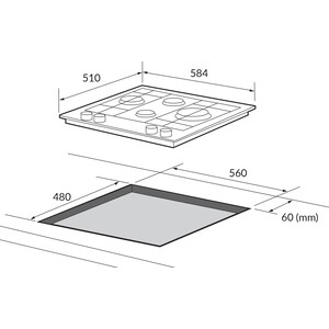 Газовая варочная поверхность HIBERG VM 6045 RY