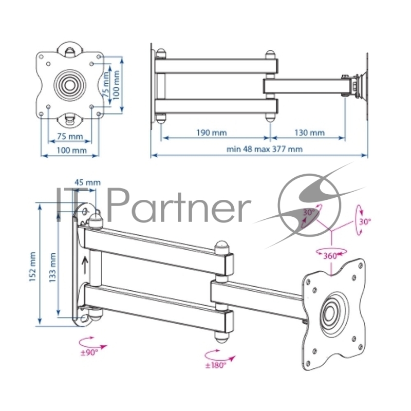 Крепеж Kromax DIX-15 белый , Кр. стал. наст. для TV 15