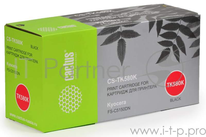Расходные материалы Cactus TK-580K Тонер Картридж Cactus CS-TK580K черный для Kyocera FS-C5150DN (3500стр.)