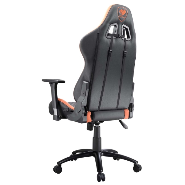 Кресло геймерское Cougar Rampart black/orange (эко-кожа, регулируемый угол наклона, механизм качания)