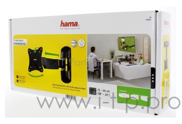Кронштейн для телевизора Hama FULLMOTION черный 10-26 макс.25кг настенный