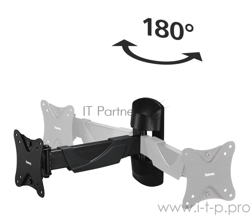 Кронштейн для телевизора Hama FULLMOTION черный 10-26 макс.25кг настенный
