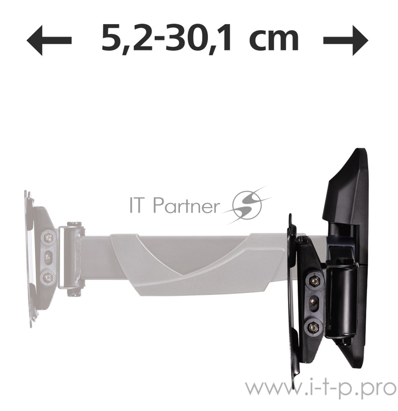 Кронштейн для телевизора Hama FULLMOTION черный 10-26 макс.25кг настенный